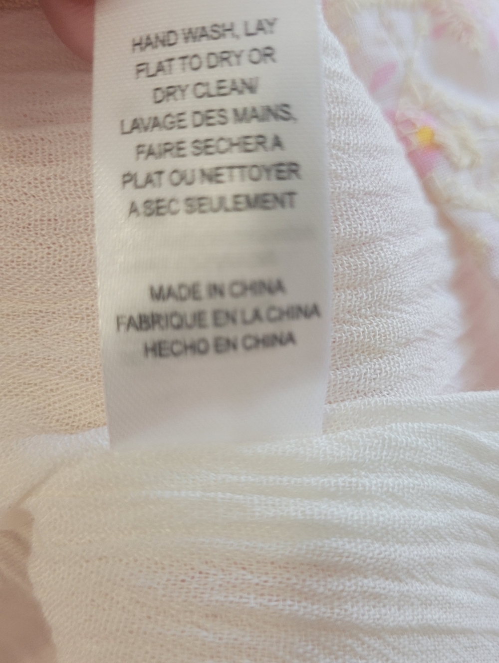 Embroidered Drop Waist Dress Eyelet Boho Floral Bell Sleeve Cottage Cream SIze L - Picture 13 of 15